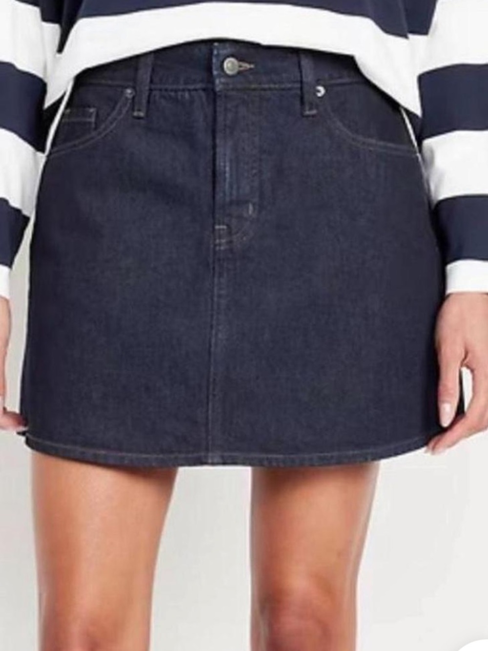 Old Navy Navy Denim A-Line Mini Skirt Size 12